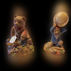 2 Thomas Clark Gnome Dtaties Vintage RARE See Description